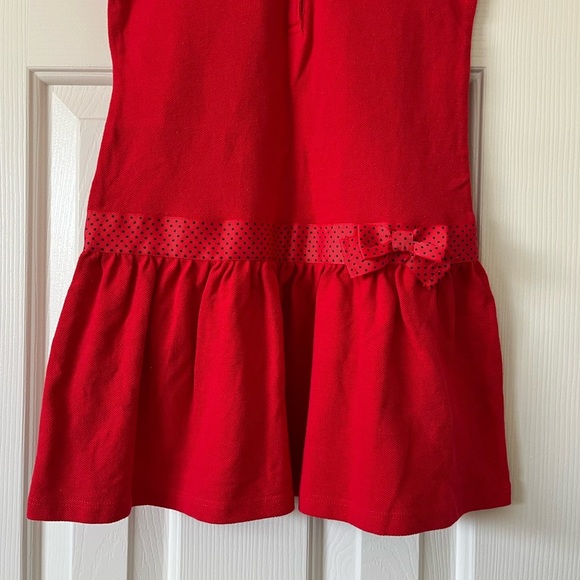Girls Nautica 6x drop waist polo dress with polka dot ribbon, new without tags - Picture 5 of 9
